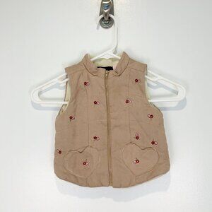 Kids Headquarters Sz 18 months vest flowers on tan